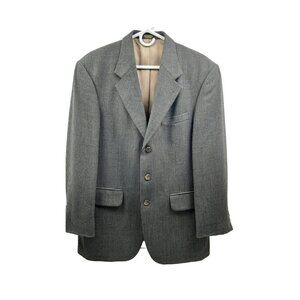Oscar de la‎ Renta Men’s Wool Houndstooth Blazer Sports Coat - 40R - Green